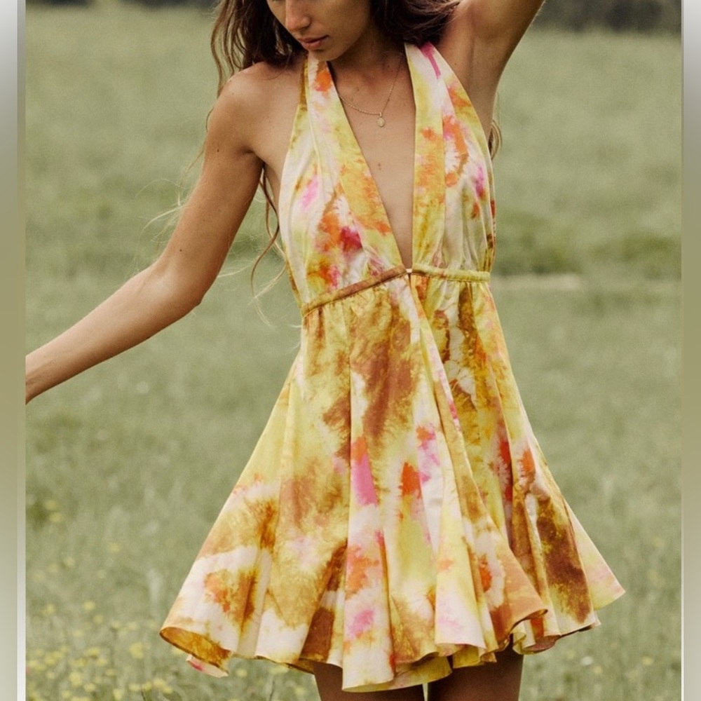 Zara Printed Tie-Dye Mini Dress - Never Worn